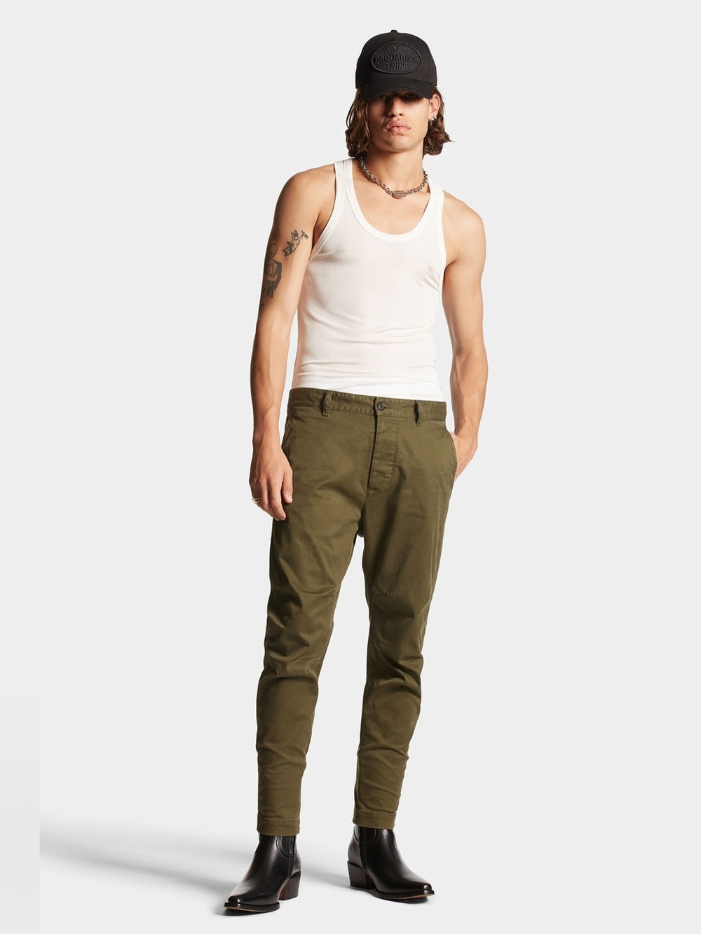 NWT - DSQUARED2 Sexy Chino Pants Olive Green Slim Size 42 IT or 32 US